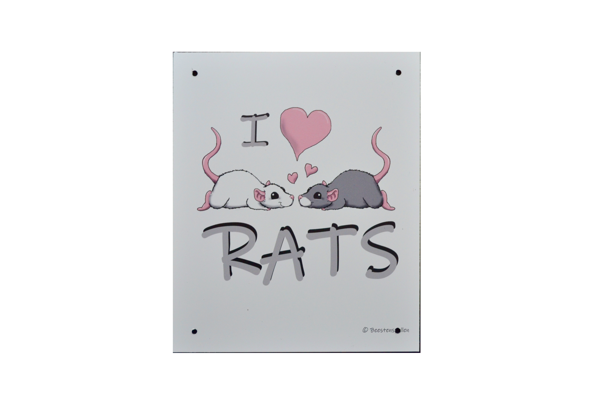 waakbordje I love rats